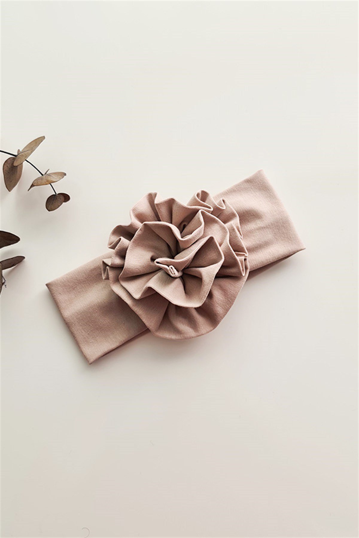 Bej Renk Çiçek Bandana