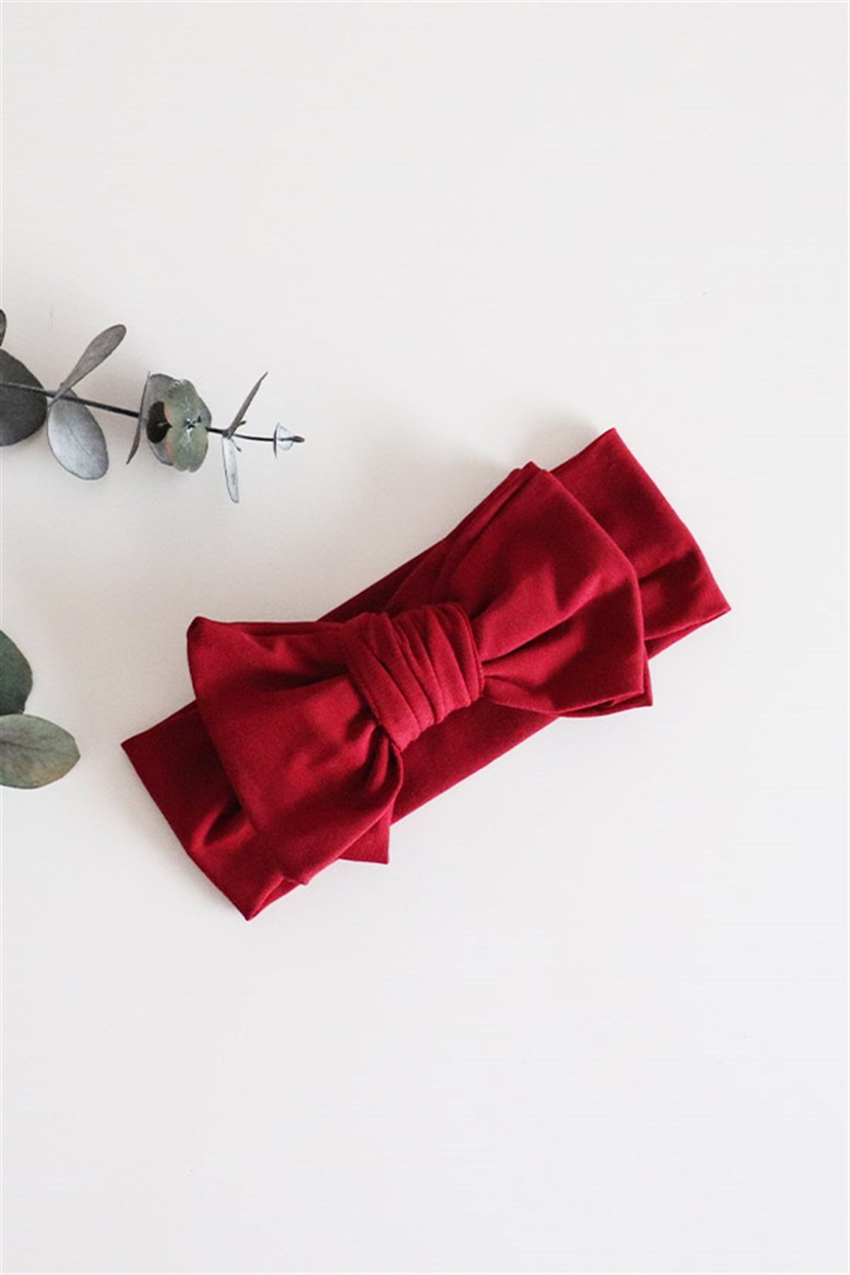 Bordo Renkli Fiyonk Penye Bandana