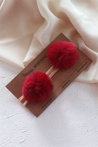 Bordo Renkli İz Yapmaz Bebek Ponpon Bant