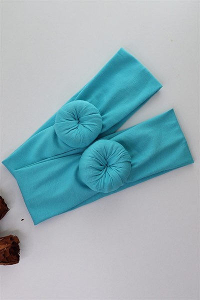 Canlı Mavi Renkli Bebek Donut Bandana