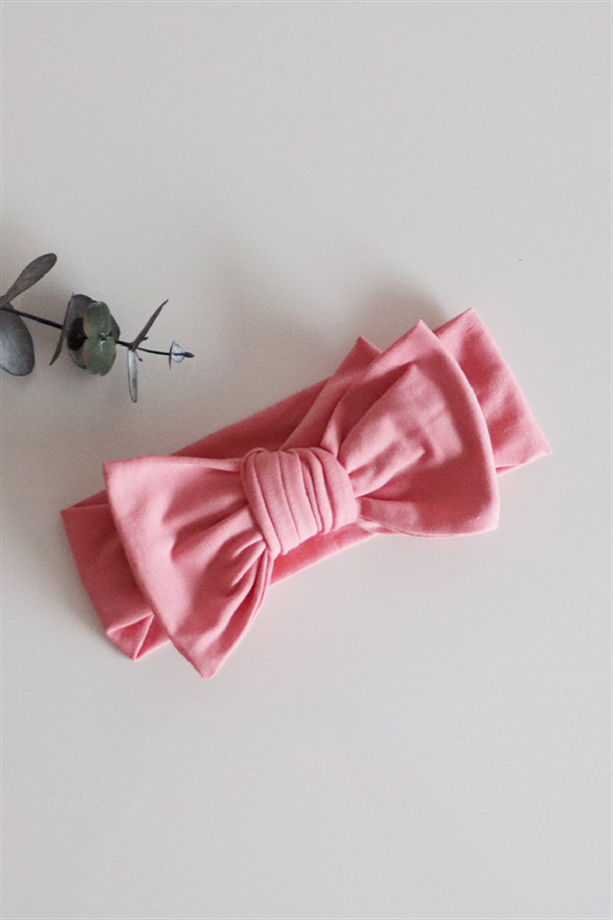 Canlı Pudra Renkli Fiyonk Penye Bandana