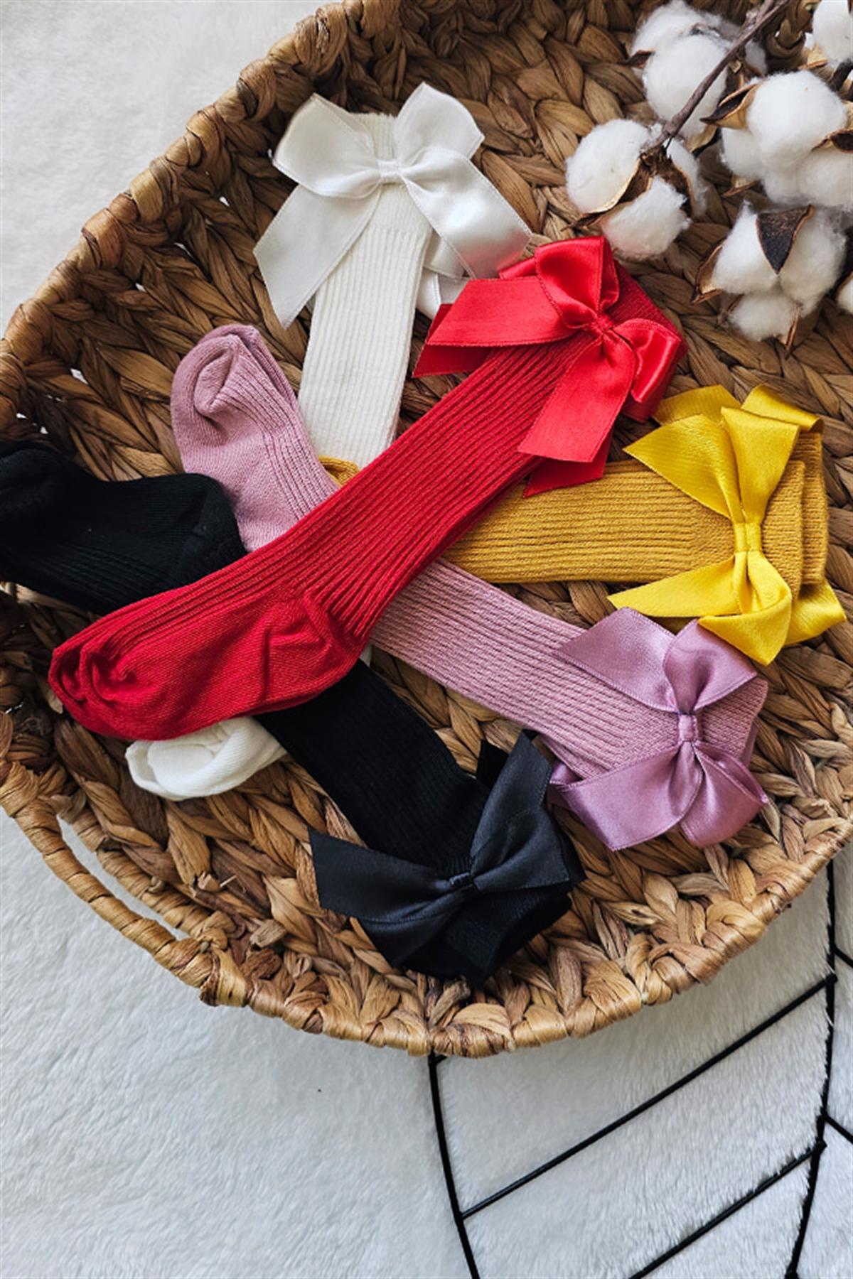 Fiyonklu Bebek Dizaltı Çorap