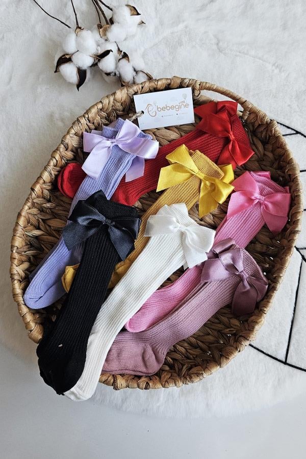 Fiyonklu Bebek Dizaltı Çorap