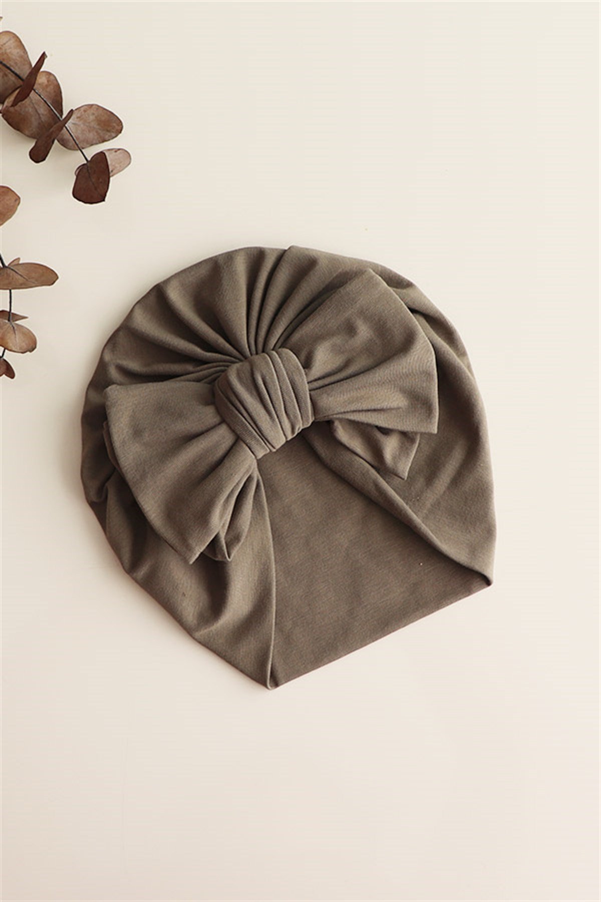 Haki Renkli Bebek Fiyonk Bone