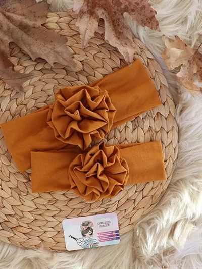 Hardal Çiçek Bandana Anne – Bebek Takım (6-12 Ay)