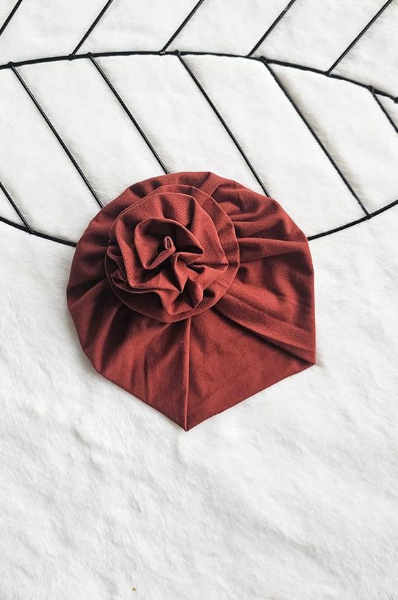 Kiremit Renkli Bebek Çiçek Bone