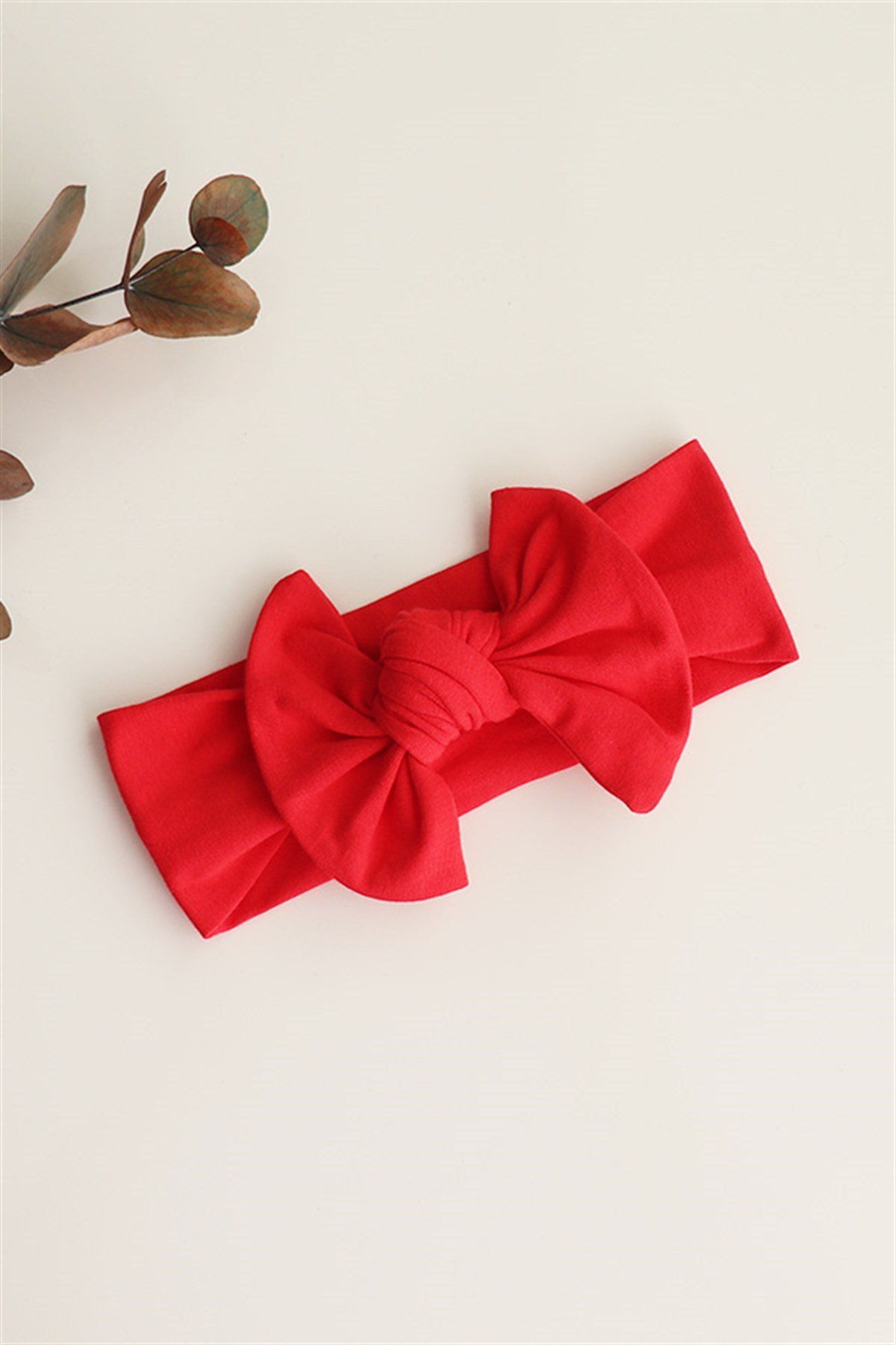 Kırmızı Renkli Düğüm Fiyonk Bandana