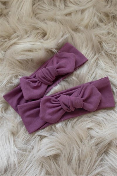 Koyu Gül Kurusu Renkli Bebek Tavşan Kulak Bandana