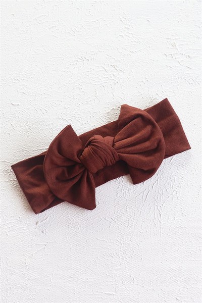 Koyu Kahve Renkli Düğüm Fiyonk Bandana