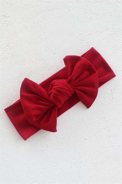 Koyu Kırmızı Renkli Düğüm Fiyonk Bandana