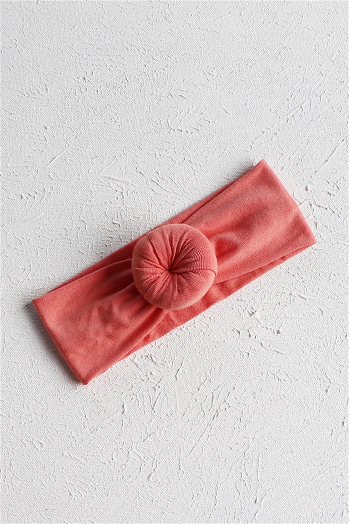 Koyu Somon Renkli Bebek Donut Bandana