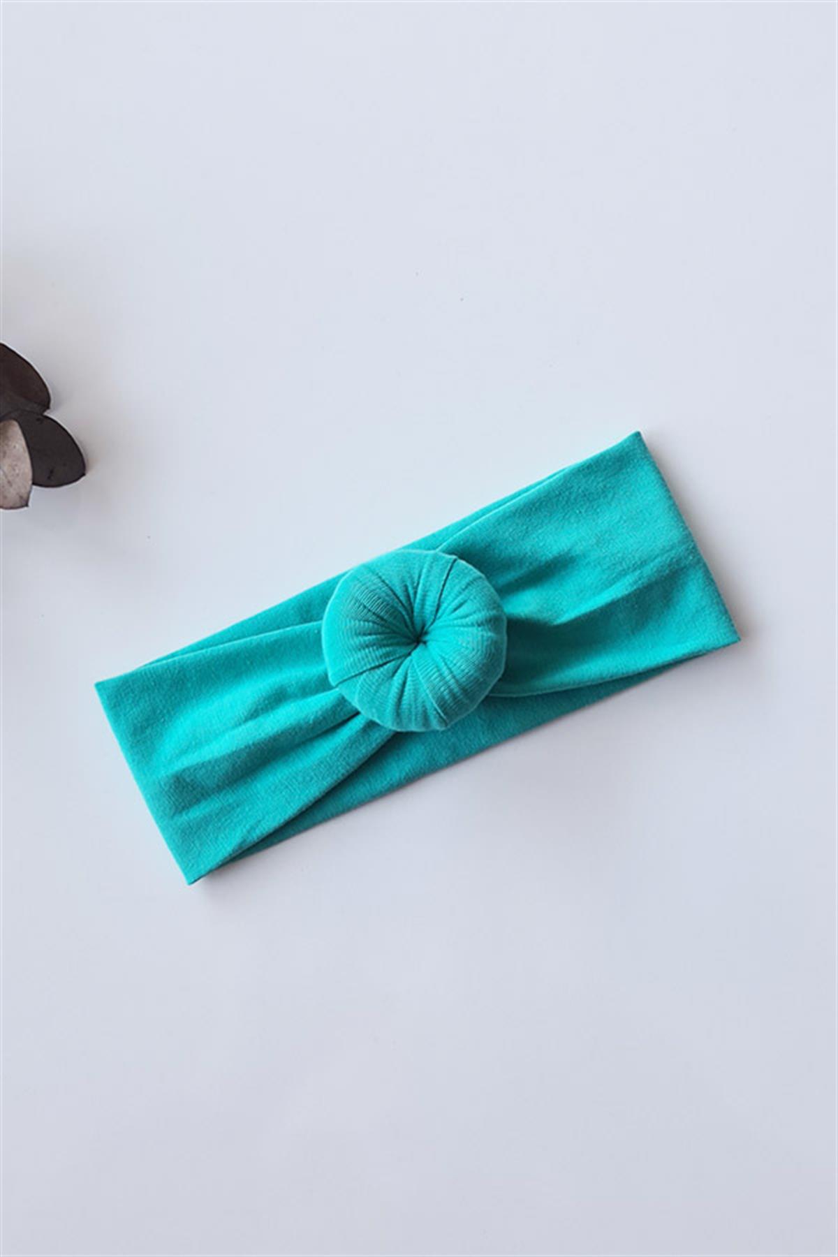 Koyu Su Yeşili Renkli Bebek Donut Bandana