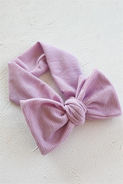 Lila Renkli Bürümcük Fiyonk Penye Bandana