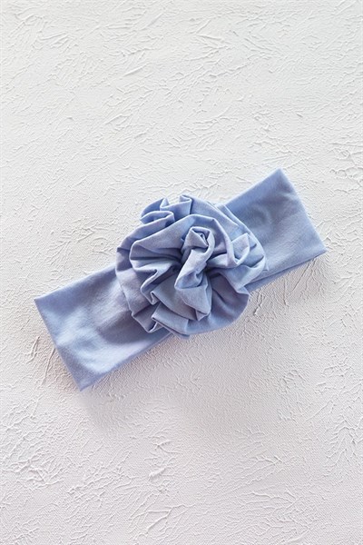 Mavi Renkli Çiçek Bandana