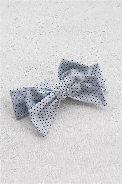 Mavi Renkli Puanlı Bebek Fiyonk Bandana