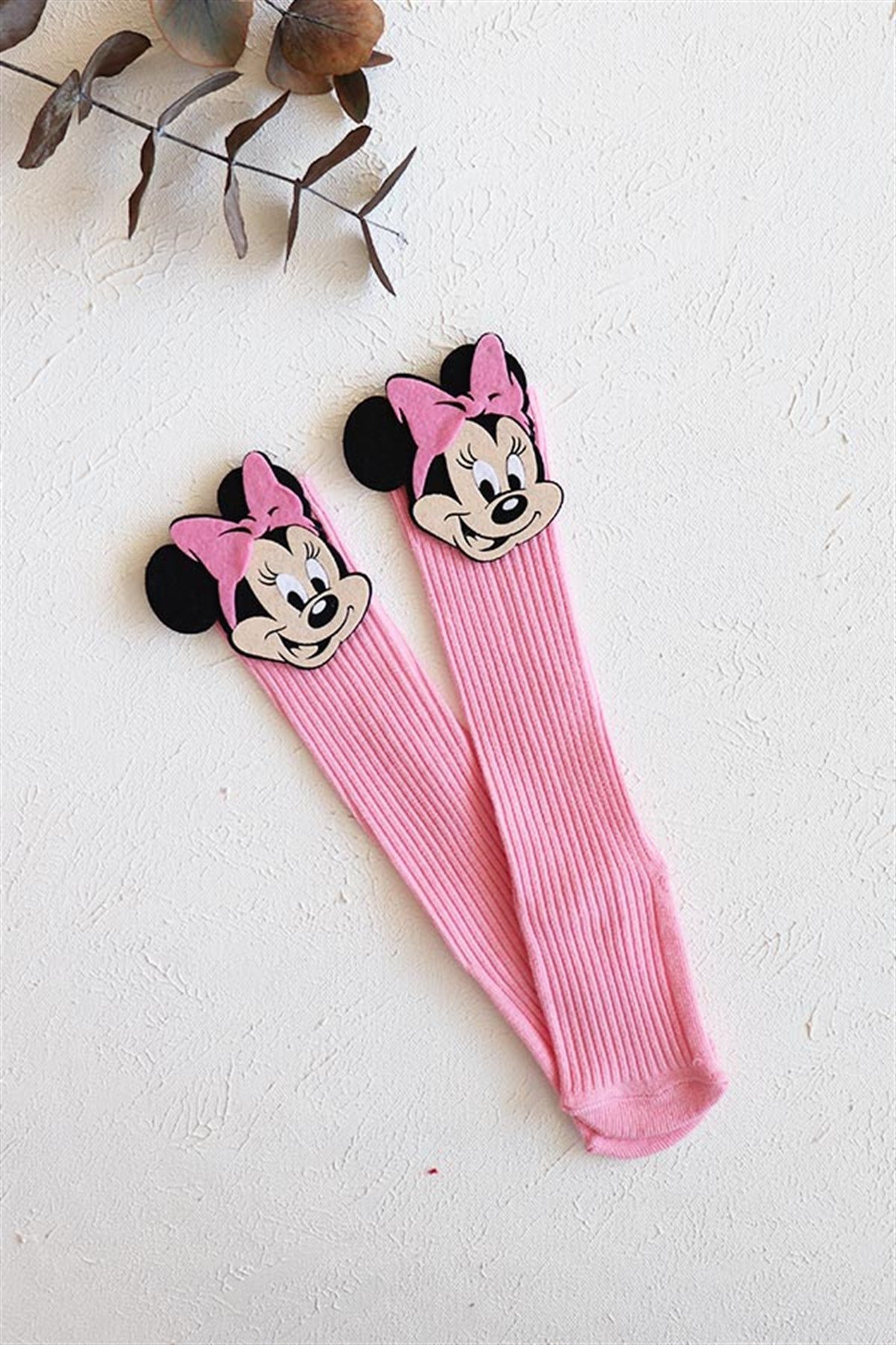 Mini Mouse Figürlü Bebek Dizaltı Çorap