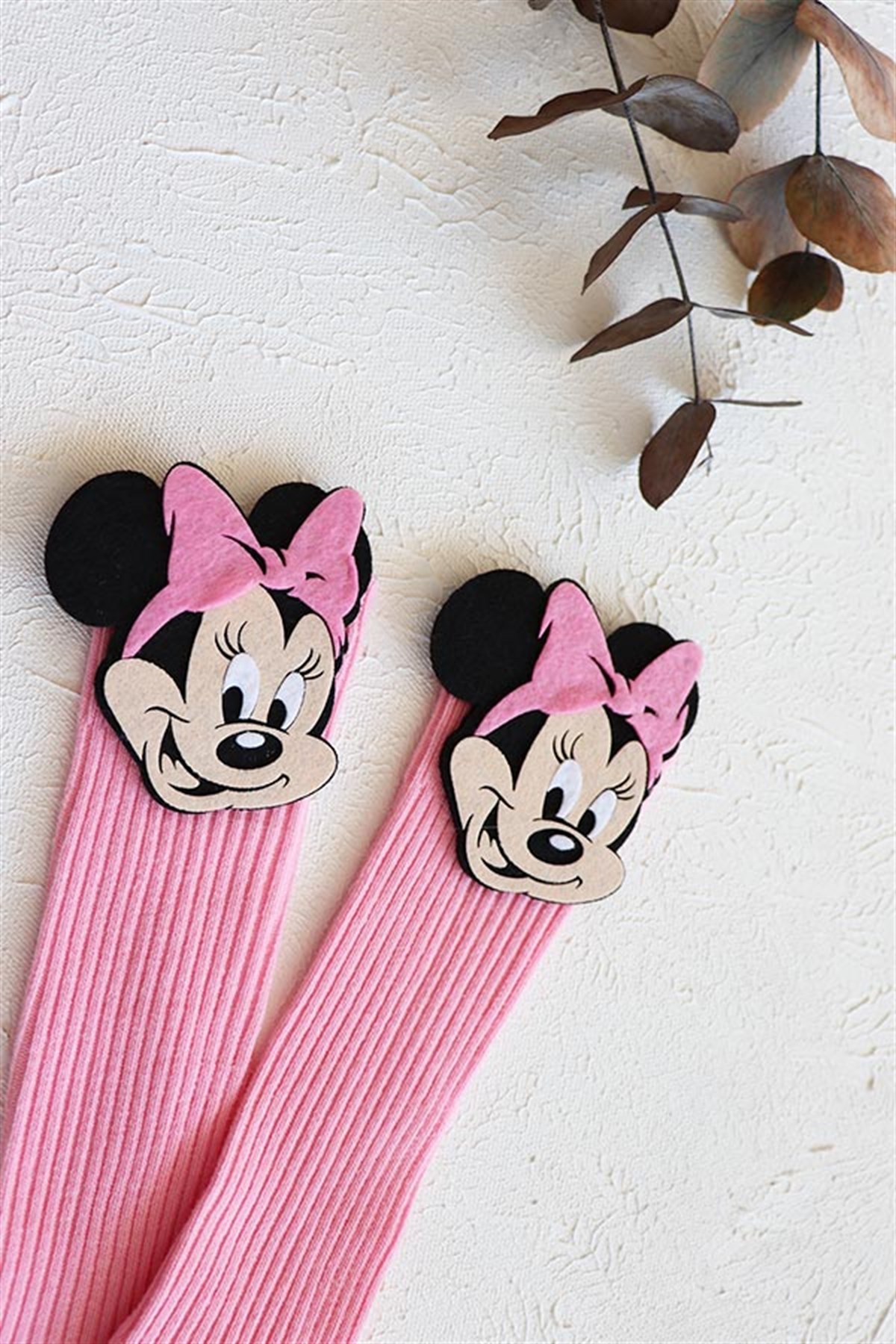 Mini Mouse Figürlü Bebek Dizaltı Çorap