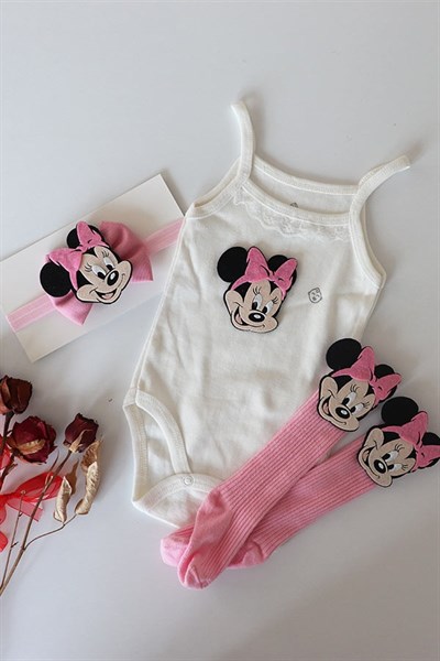 Mini Mouse Konseptli Pembe Bebek Takım