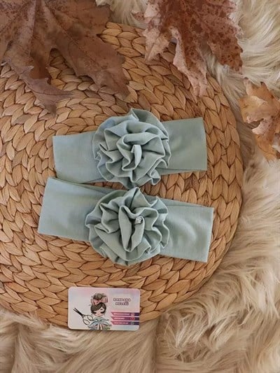 Mint Renkli Çiçek Bandana