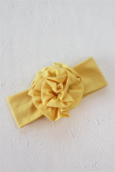 Pastel Sarı Renkli Çiçek Bandana