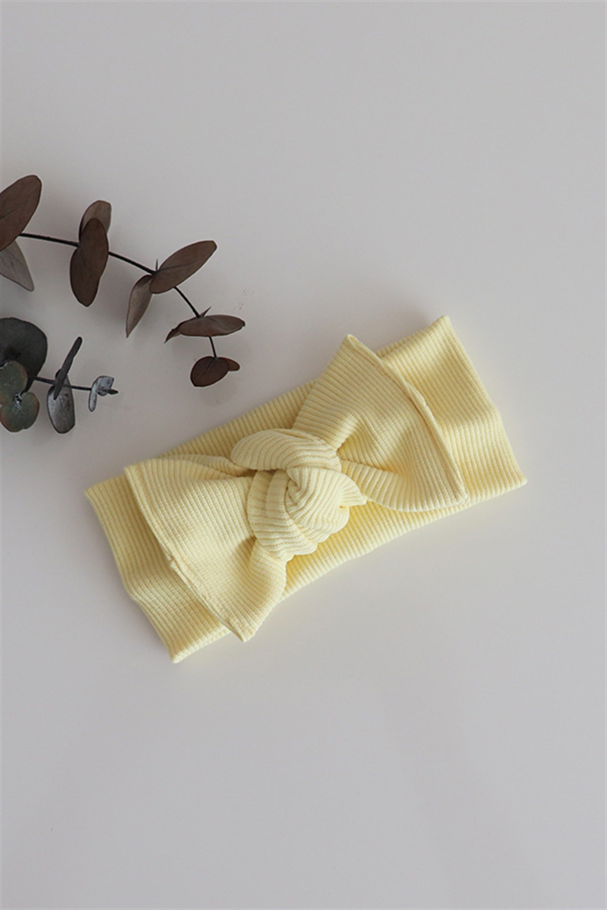 Pastel Sarı Renkli Yeni Ribana Bandana