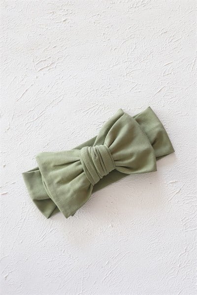 Pastel Yeşil Renkli Fiyonk Penye Bandana