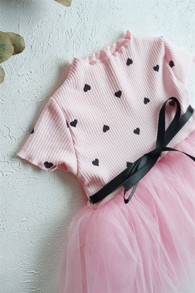 Pembe Renk Tütü Etekli Bebek Elbise