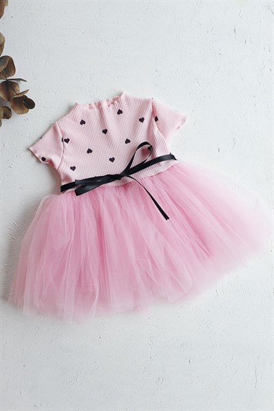 Pembe Renk Tütü Etekli Bebek Elbise