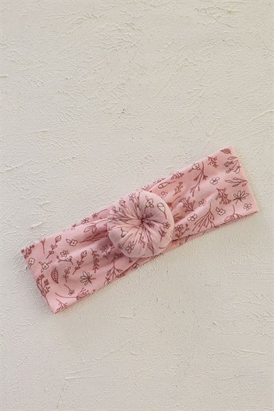 Pembe Renkli Çiçek Desenli Bebek Donut Bandana
