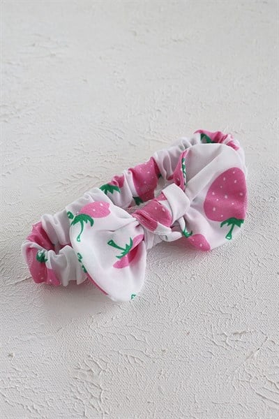 Pembe Renkli Çiçek Desenli Tavşan Kulak Bant