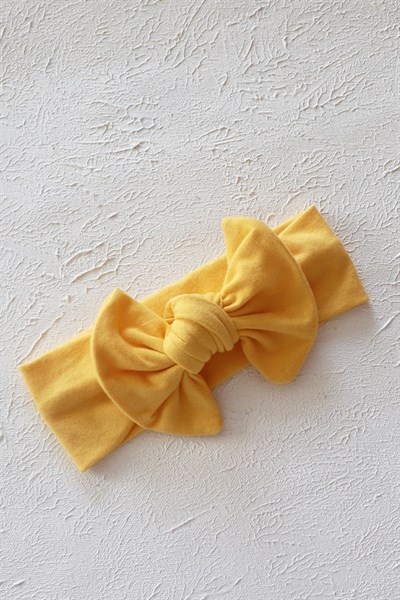 Sarı Renkli Düğüm Fiyonk Bandana