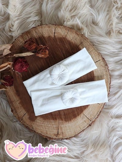 Soft Ekru Renkli Bebek Donut Bandana