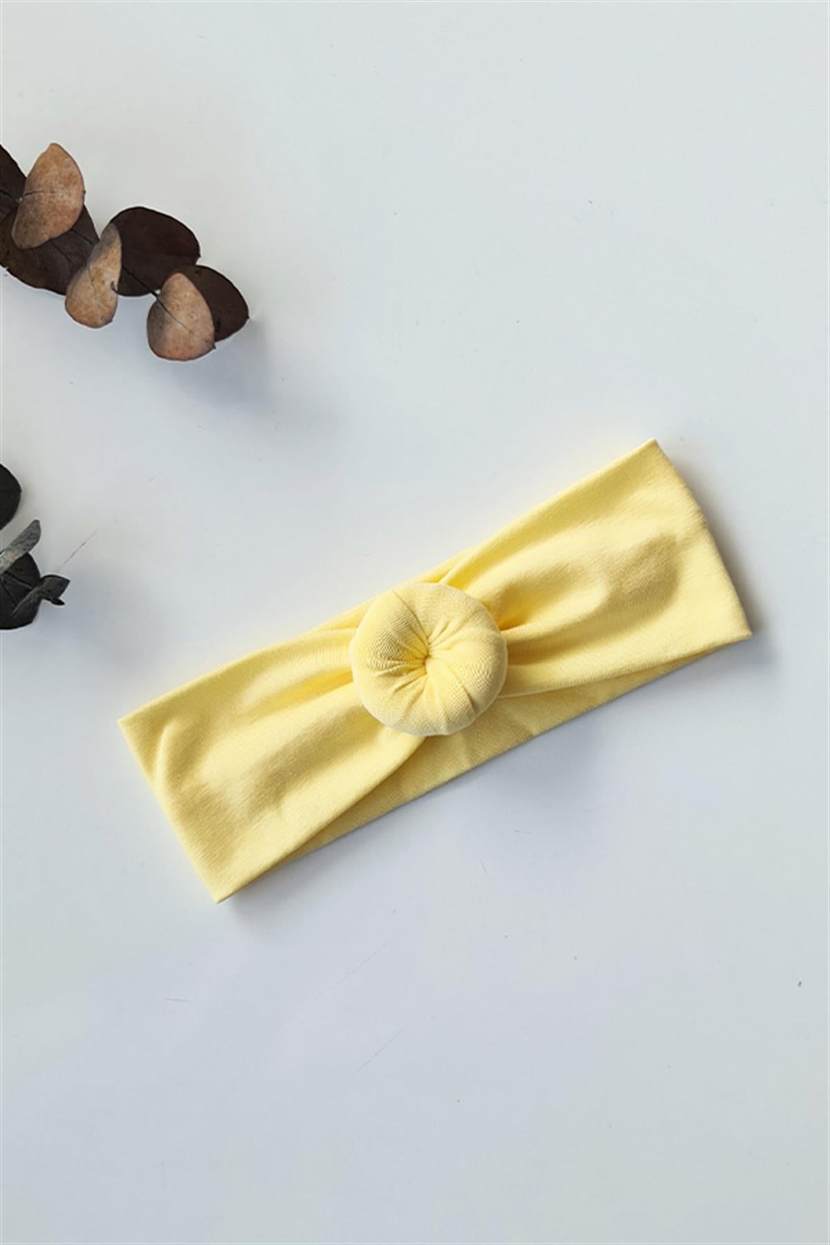 Soft Sarı Renk Bebek Donut Bandana