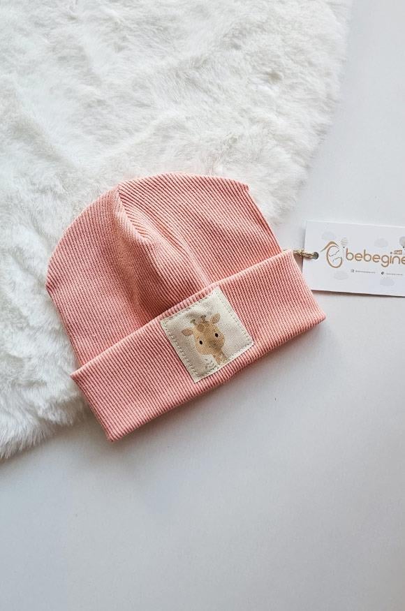 Somon Renkli, %100 Pamuklu Bebek Ribana Bere