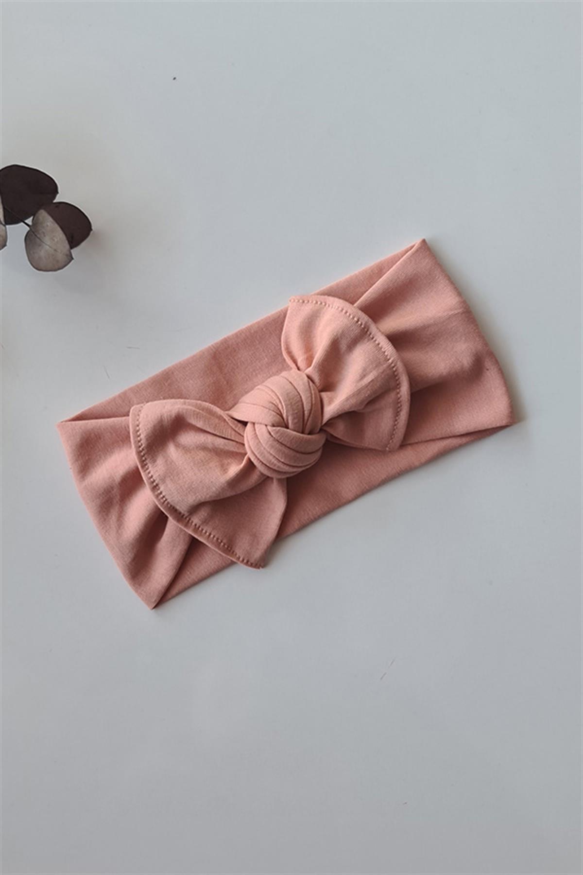 Somon Renkli Fiyonk Penye Bandana