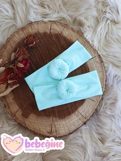 Su Yeşili Renkli Bebek Donut Bandana