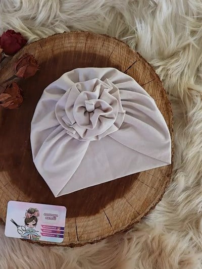 Taş Rengi Çiçek Bone