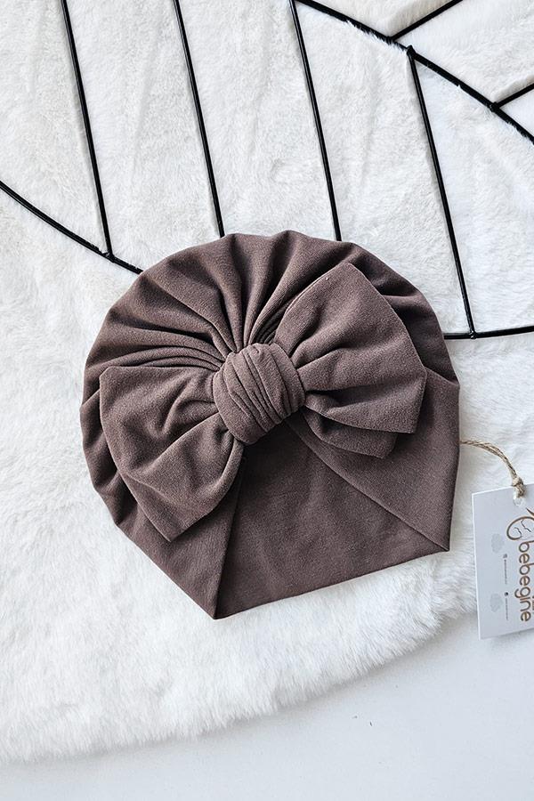 Tatlı Kahve Renkli Fiyonk Bone