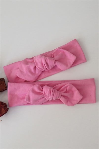Tatlı Pembe Renkli Tavşan Kulak Bandana