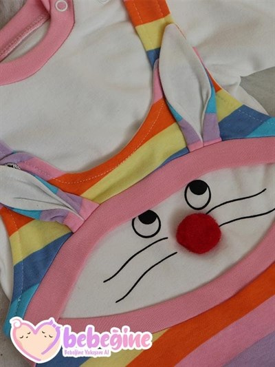 Tavşan Kulaklı Renkli ve 2’li Bebek Salopet