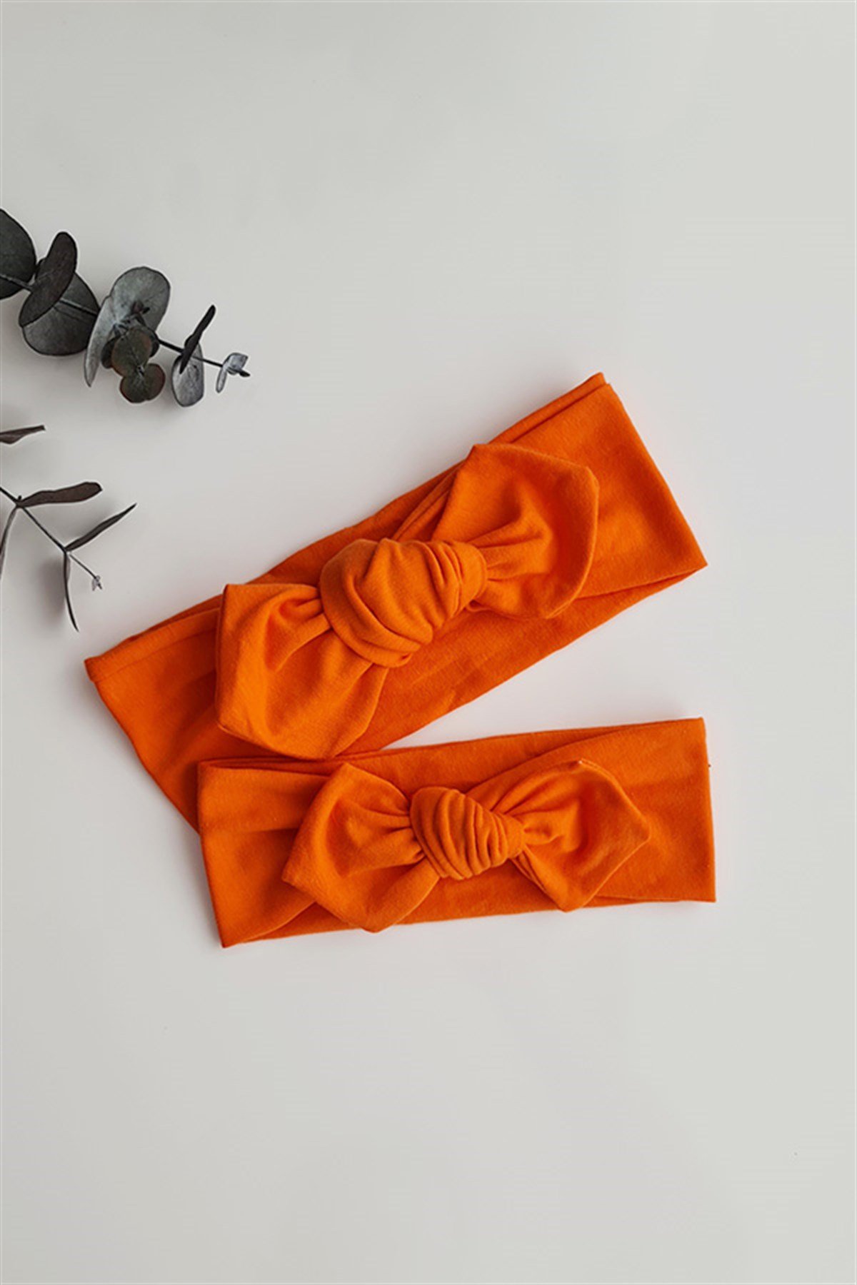 Turuncu Renk Anne-Bebek Tavşan Kulak Bandana