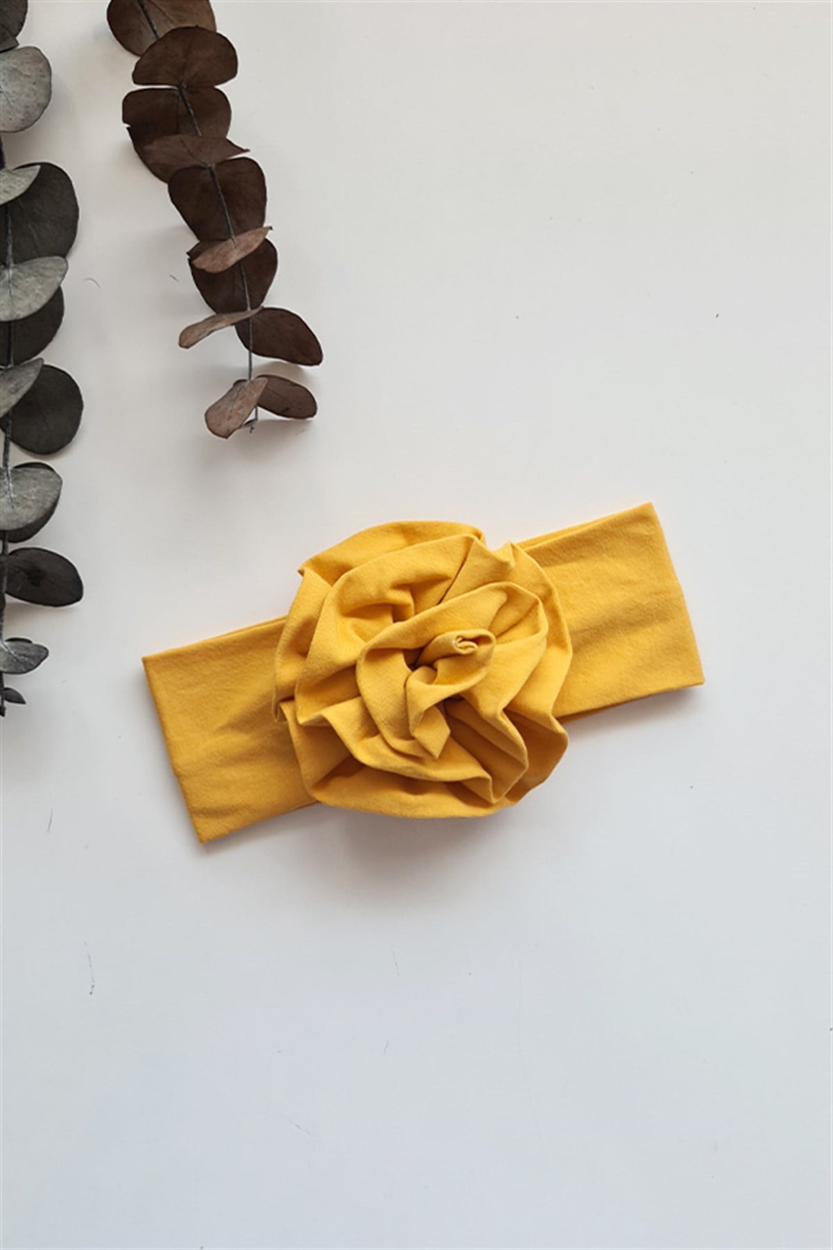 Yeni Hardal Renkli Çiçek Bandana