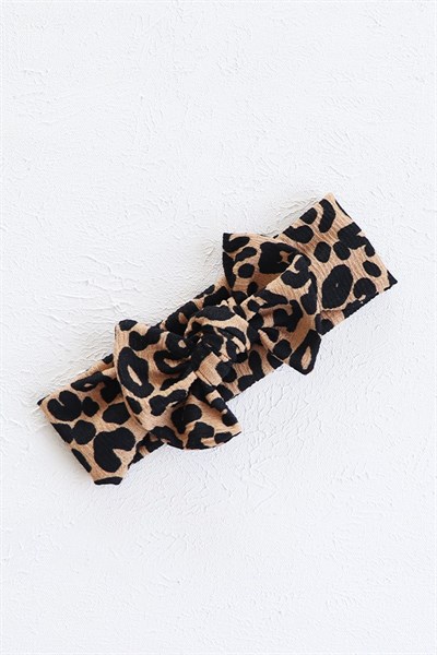 Yeni Leopar Desenli Düğüm Fiyonk Fisto Bandana