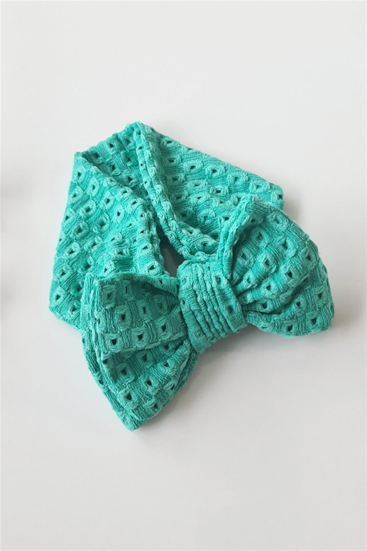 Yeşil Renkli Fisto Bebek XXL Fiyonk Bandana