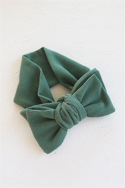 Yeşil Renkli Waffle Fiyonk Bandana