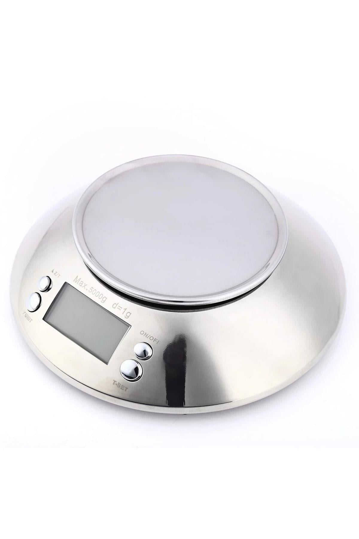 Paslanmaz Krom Hassas Mutfak Terazisi 5 Kg / 1g Elektronik Tartı 
