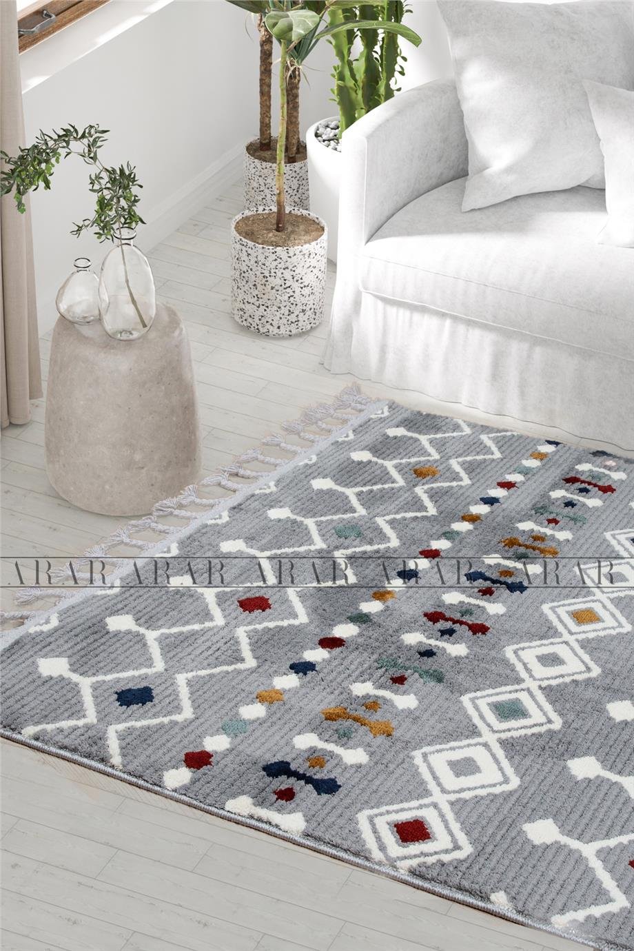 Bodrum 1002 Multi-Gri Antitoz Dokuma Taban Yumusak Dokulu Makine Halısı