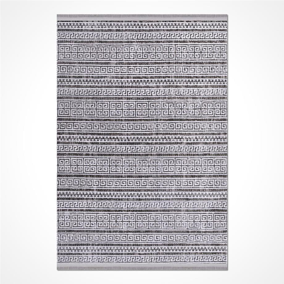 Hitit 4022GR Etnik Motifli Dokuma Taban Anti Toz Makine Halısı