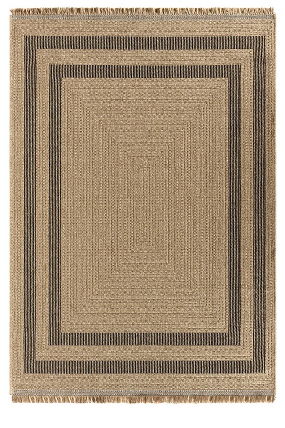 Sedir 668 Siyah Jüt&Sisal Dokuma Tabanlı Antitoz Halı