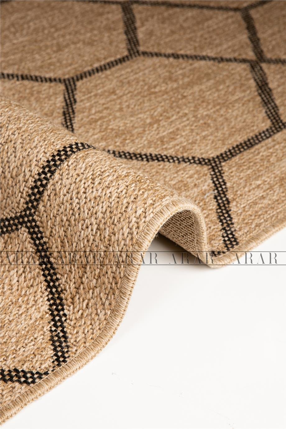 Sedir 669 Siyah Jüt&Sisal Dokuma Tabanlı Antitoz Halı